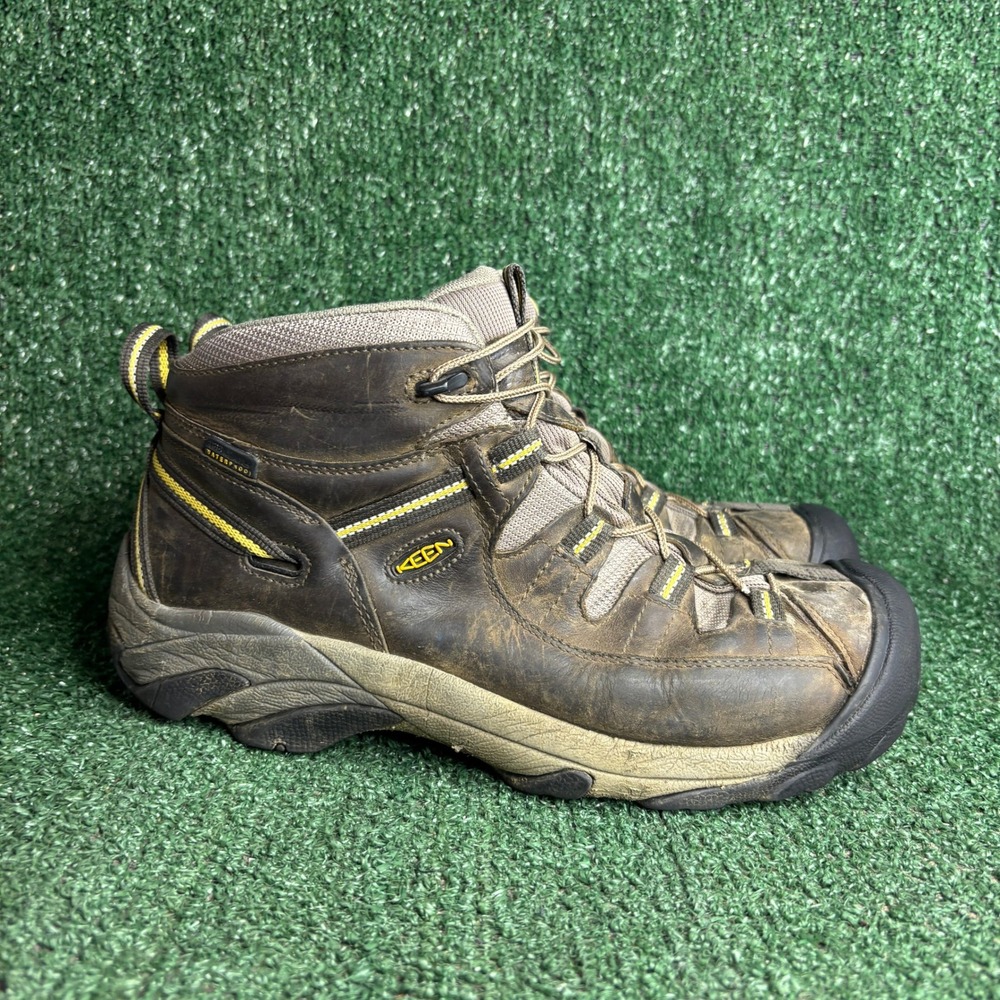 KEEN Targhee II Mid Waterproof Leather Gorpcore Hiking Boots Brown Mens Size 10